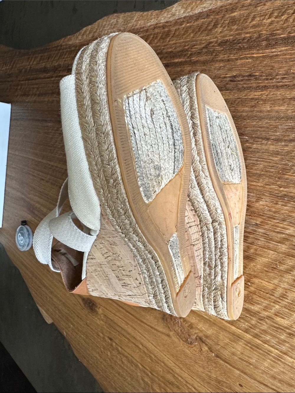 Tory Burch Tan And Cream Wedge sandal Size 9 1/2 - Picture 9 of 10
